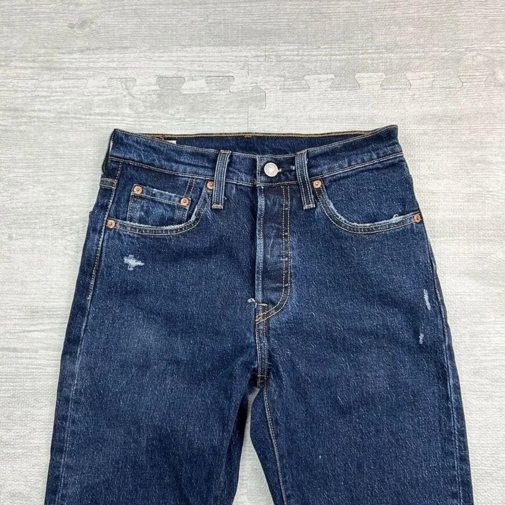 Levi's Premium 501 Jeans Mens 25x30 Dark Wash Denim Big E Regular Straight Pants